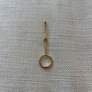 Gold plated with light orange stone cigarette holder/joint holder ring.